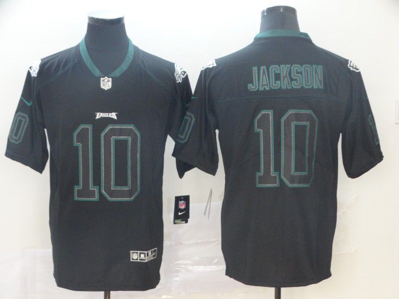 Men Philadelphia Eagles #10 Jackson Nike Lights Out Black Color Rush Limited NFL Jerseys